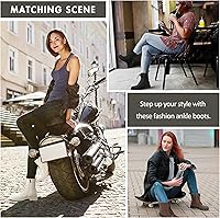 Vista 2 de Vepose Botines de combate 25 para mujer con cordones y cremallera interior de media pantorrilla para mujer