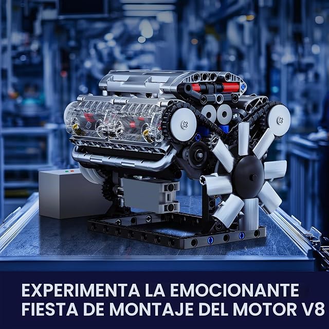 Foto 5 de 6 de Mould King V8 Bloques De Construcción De Motor Moc Abrazadera Bloques De Construcción Kit De Modelo De Motor…