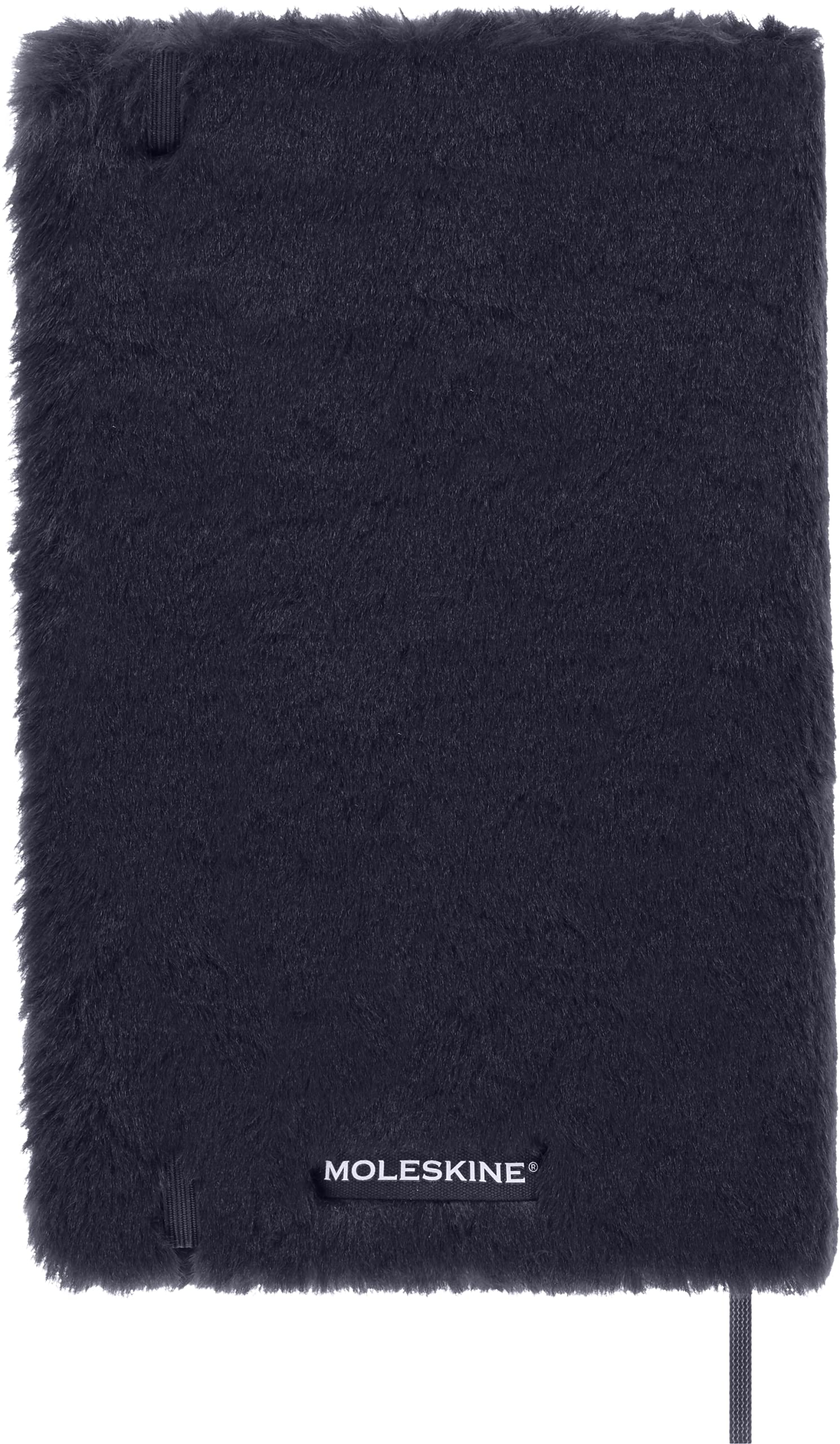 Moleskine - Notizbuch mit Kunstfell, Hardcover und Elastikverschluss, Großformat, Farbe Dunkelblau
