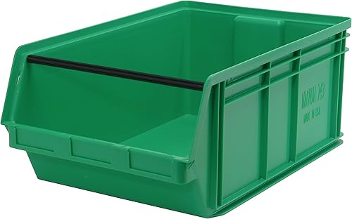 Quantum Storage QMS743GN Magnum - Contenedor de plástico resistente con barra extendida, 29 pulgadas x 18-38 pulgadas x 11-78 pulgadas, color verde