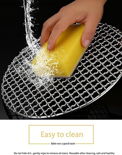 Miniatura 8 de Rejillas redondas de enfriamiento para cocinar hornear de acero inoxidable resistente rejilla de alambre para hornear de 11 pulgadas, apto para