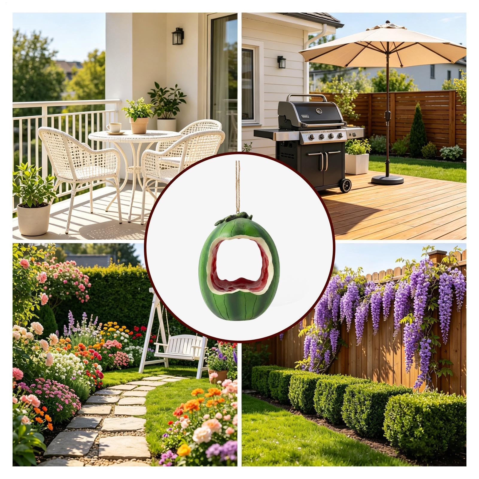 Mangiatoia per uccelli selvatici da appendere a forma di frutta grande decorazione per finestre tazze | Mangiatoie per uccelli all'aperto per giardino Finestra Casa Deck Yard Backyard Terra