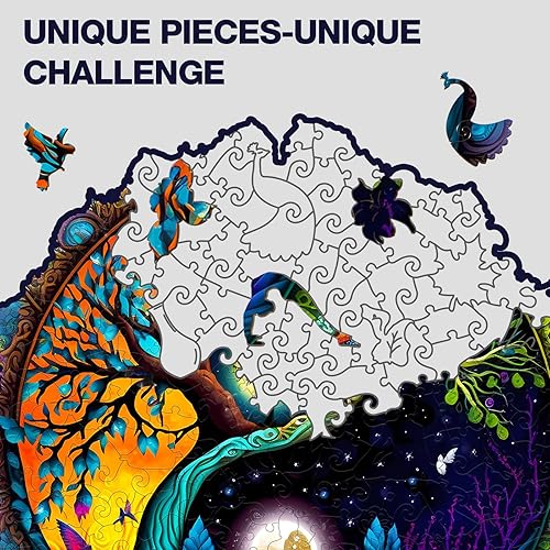 Miniatura 10 de Rompecabezas de madera para adultos, forma única, árbol avanzado, 630 piezas, rompecabezas de madera para adultos, rompecabezas de madera