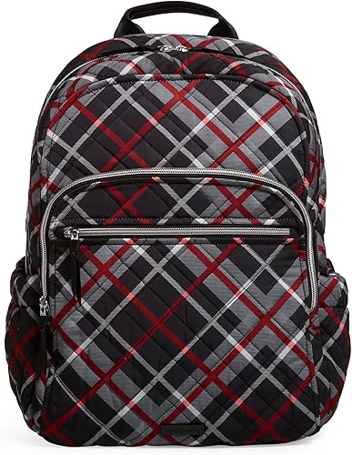 Vera Bradley Mochila Campus de sarga de rendimiento para mujer, a cuadros, talla única