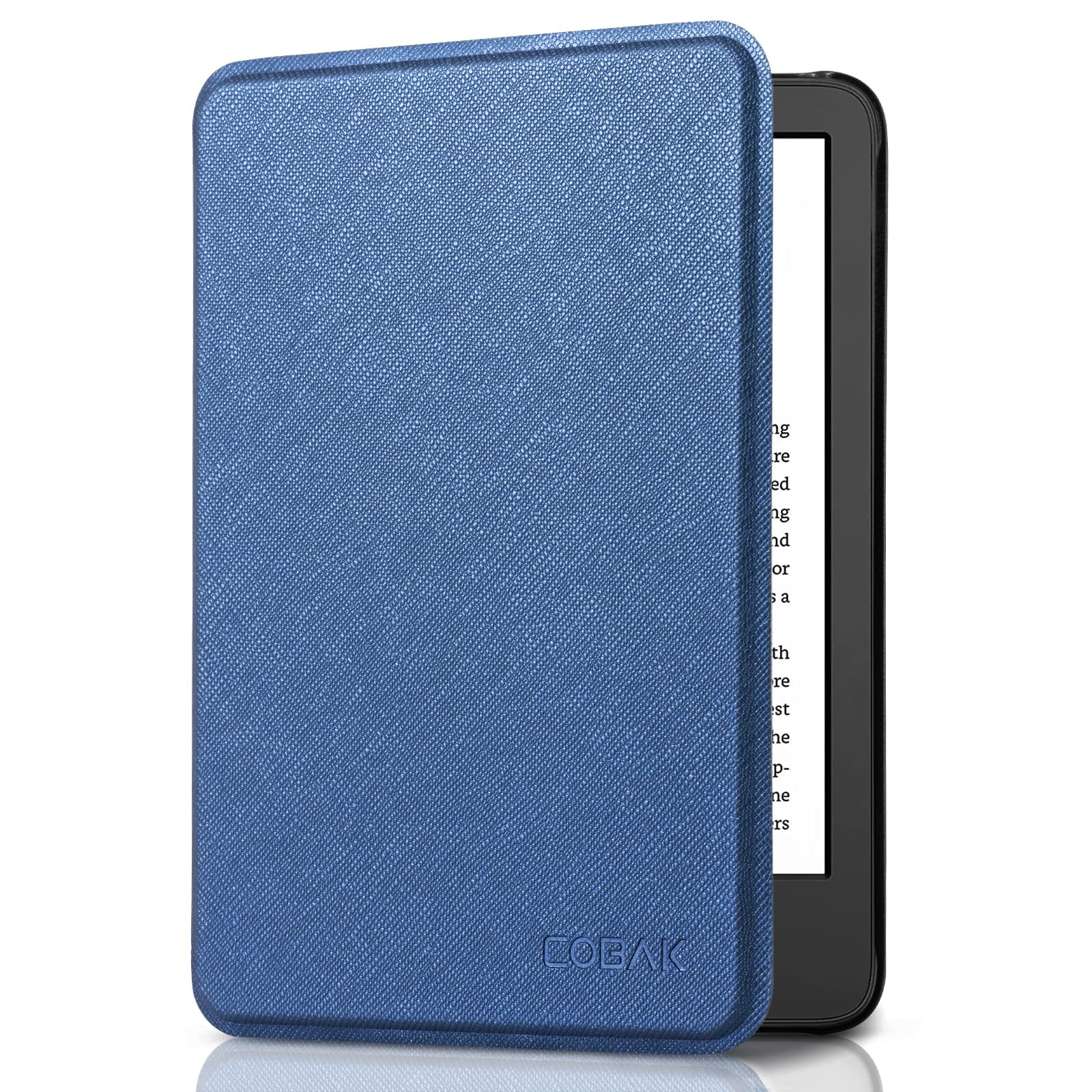 CoBak Case for All New 6 Inch E-Reader 2024 and 2022 (11 Generation) - PU Leather Smart Cover, Auto Sleep and Wake, not Compatible with Kobo Clara and Ocean,Deep Blue