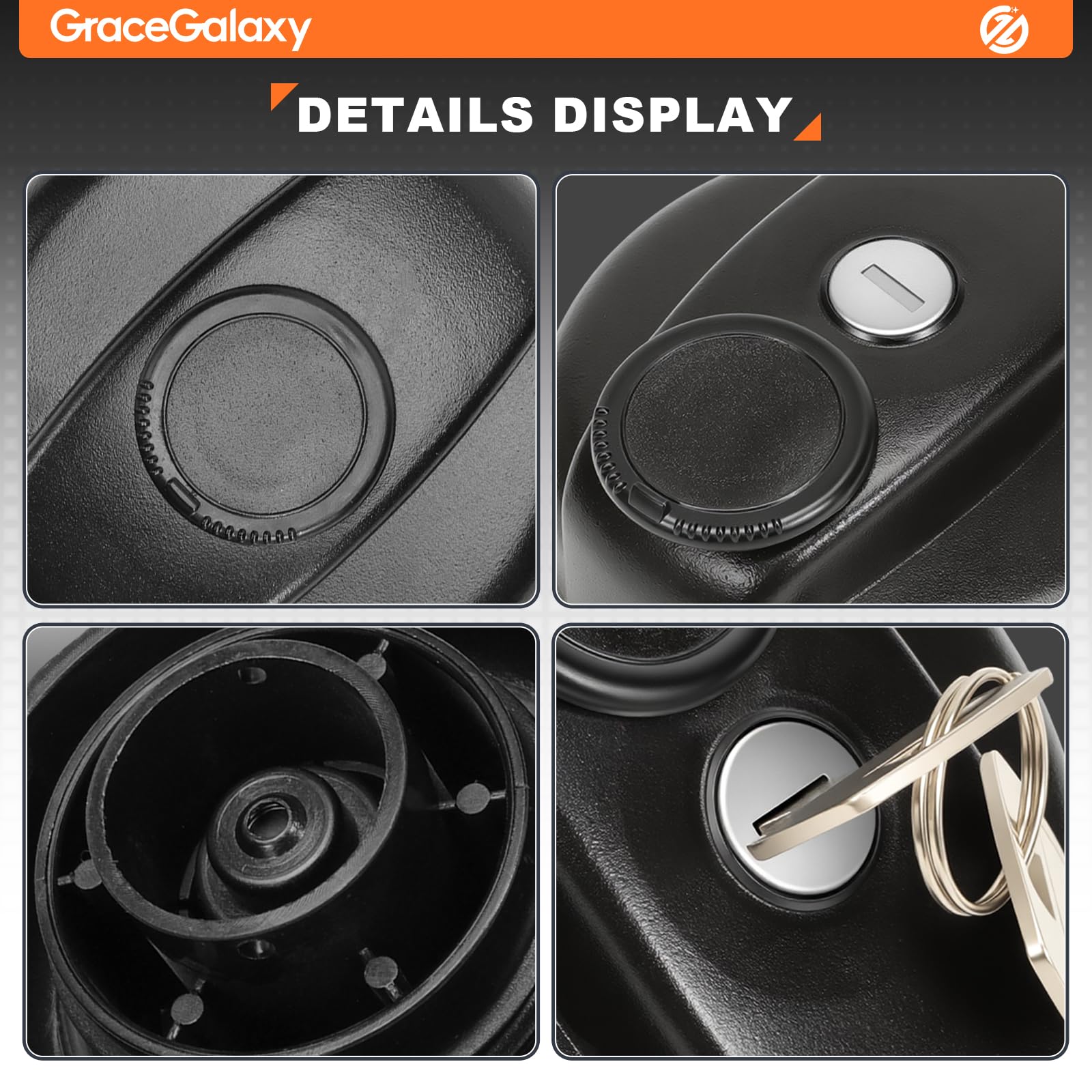 GraceGalaxy 504282593 Tappo Serbatoio 60 mm Adatto per I-VE-CO Eurocargo, Eurotech, Eurotrakker, Stralis, Trakker – Ricambio, Chiusura Serbatoio con 2 Chiavi, OEM 2993923, 2994798
