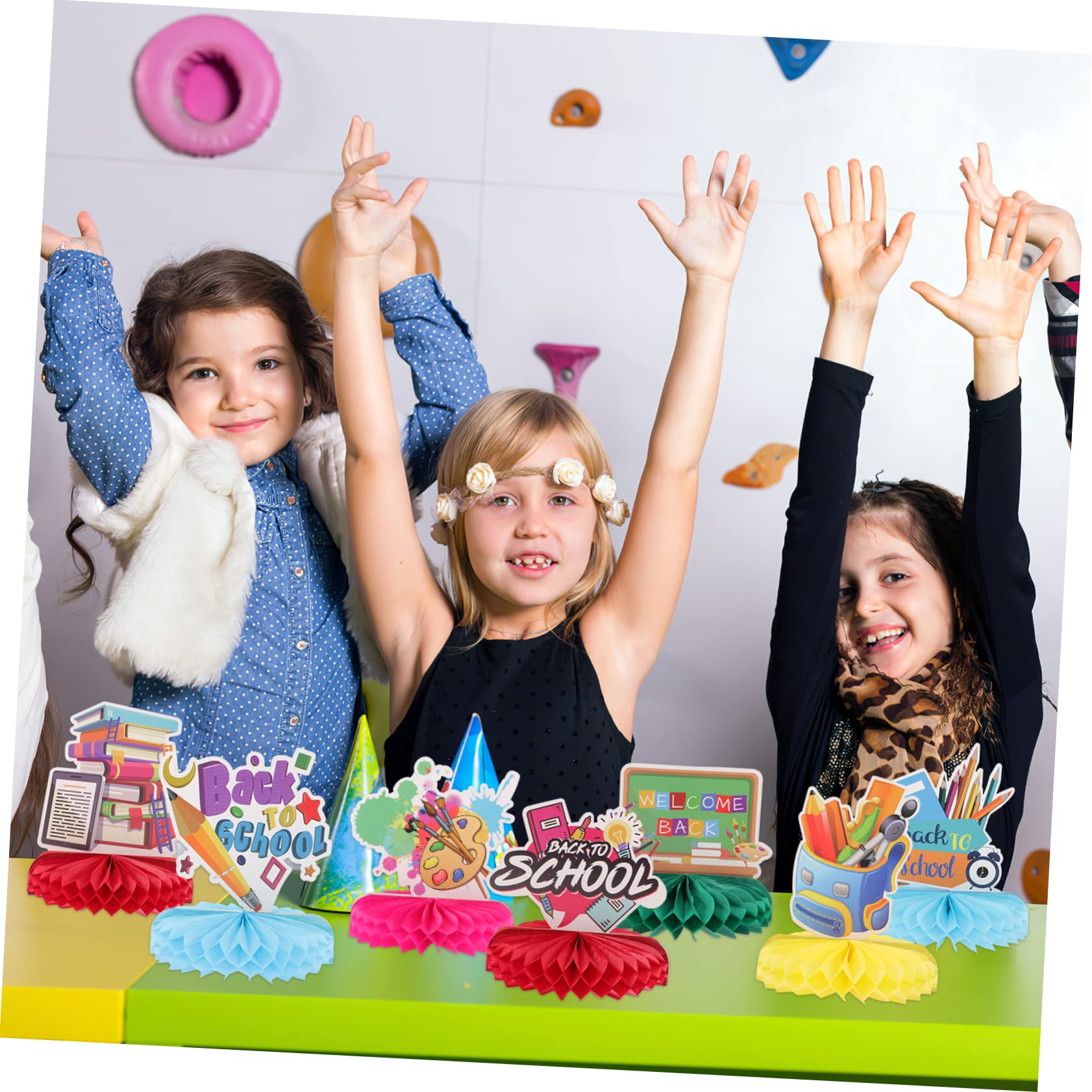 VICASKY 40stücke Teiliges Waben- Für Klassenzimmer Partys Bunte Tischdeko Für Schulanfang Feiern Willkommen Zurück Dekorationen Für Schule Und Events Hochwertige Mittelstücke Für