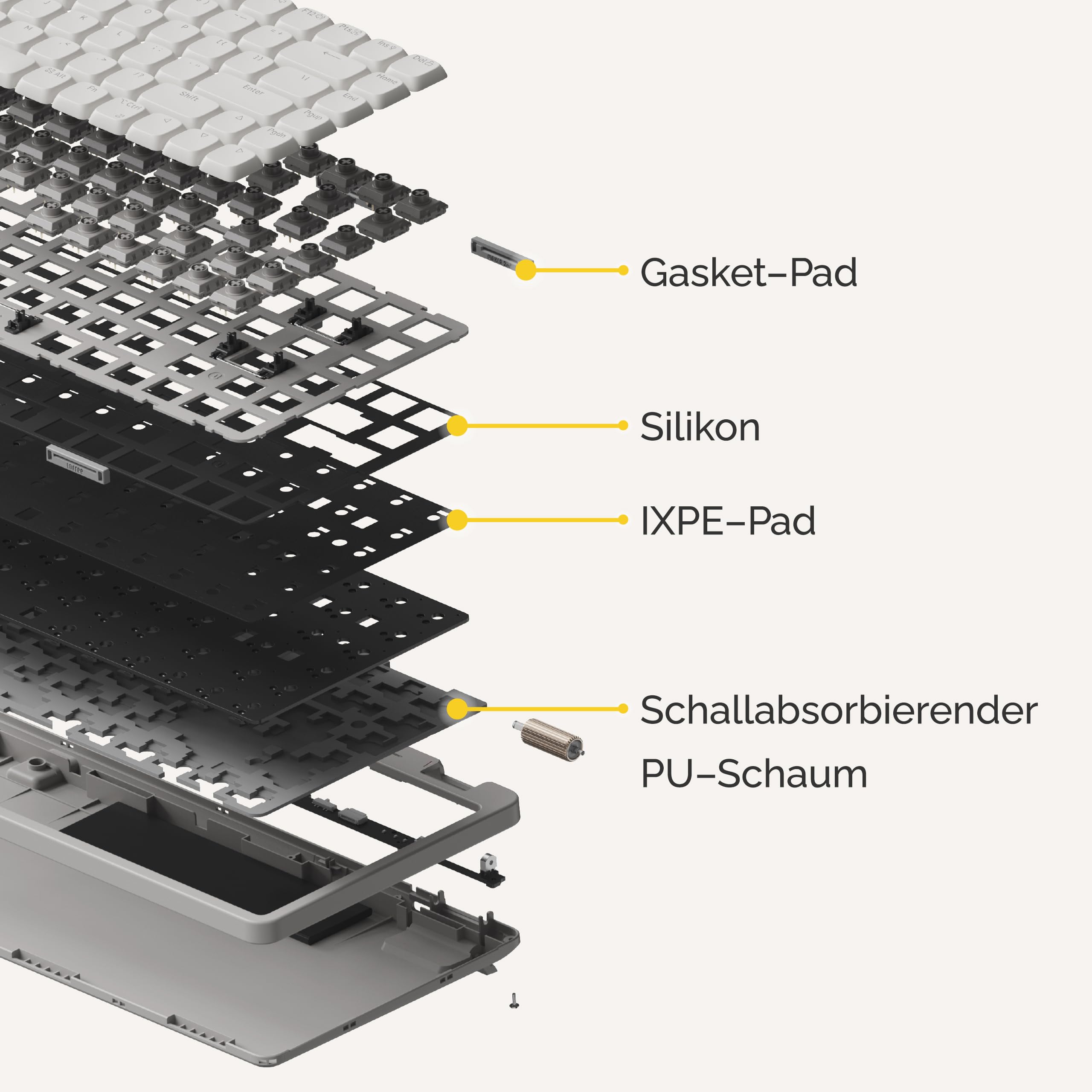 Flow Lite84 Tasten Low Profile Mechanische Tastatur, Swappable Wiederaufladbare Kabellose Tastatur mit 2.4G Empfänger, Bluetooth und Kabelanschluss für Windows,Mac/Linear Switches(Marmor)US-Layout