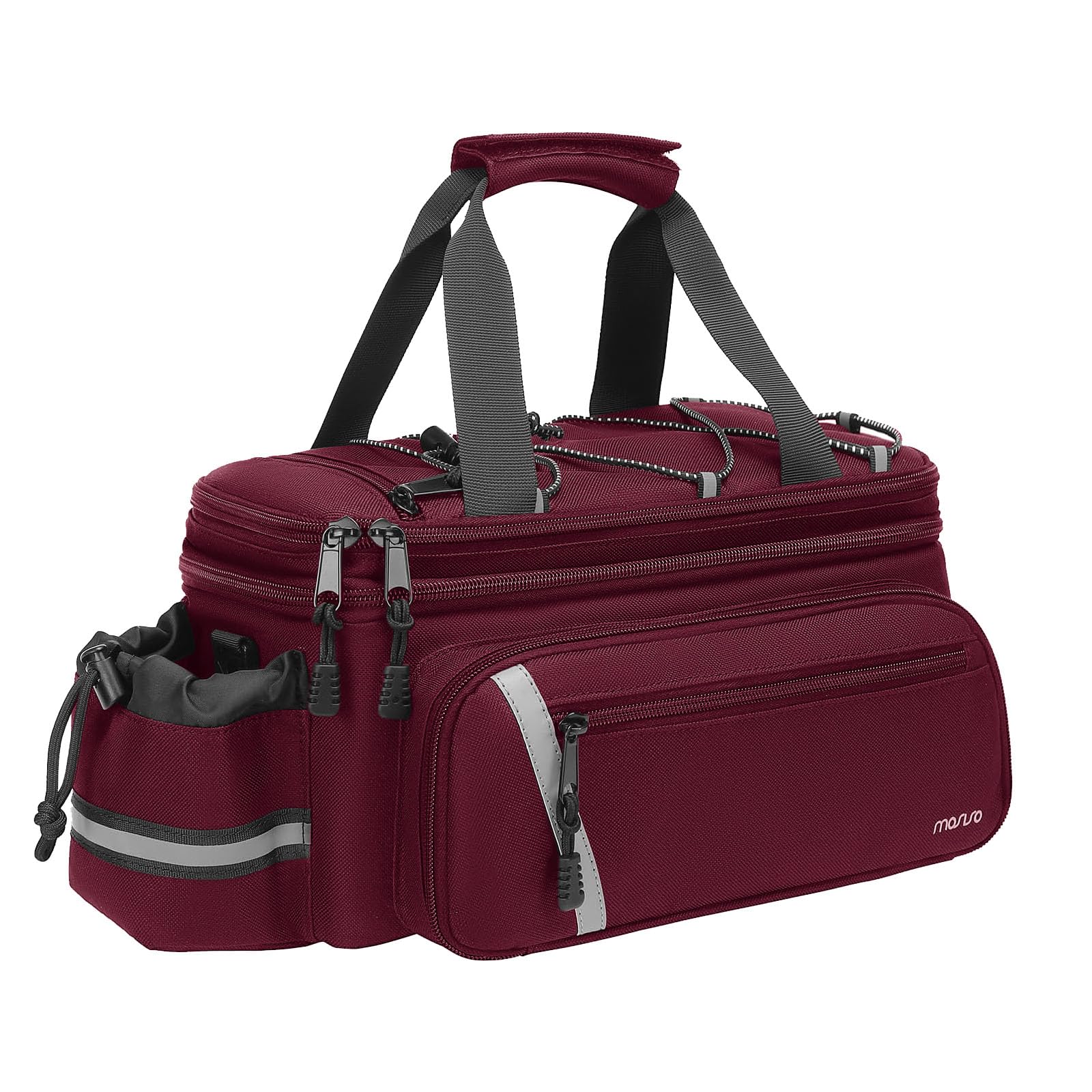 MOSISO Bike Rack Bag with Rain Cover, Bike Trunk Cooler Handag Insulated Bicycle Rear Seat Pouch with 2 Side Foldable Panniers, 8L Cycling Backseat