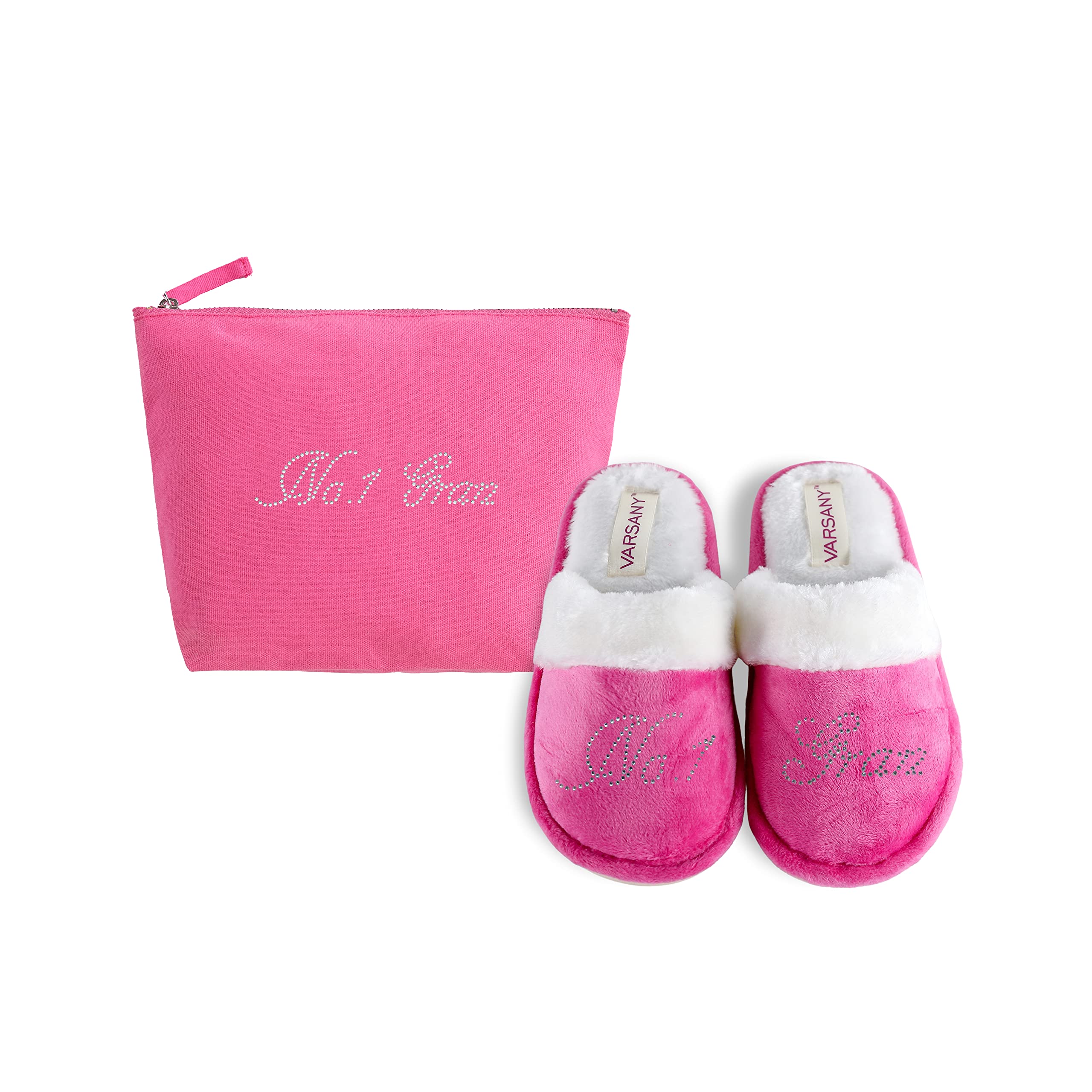 Varsany Gran Mothers Day Gift Collection - Granny Slippers and Best Gran Bag - Decorated with Rhinestone, Comfortable Home Slippers for Women, Perfect Presents for Mum, Universal Single Size Slipper