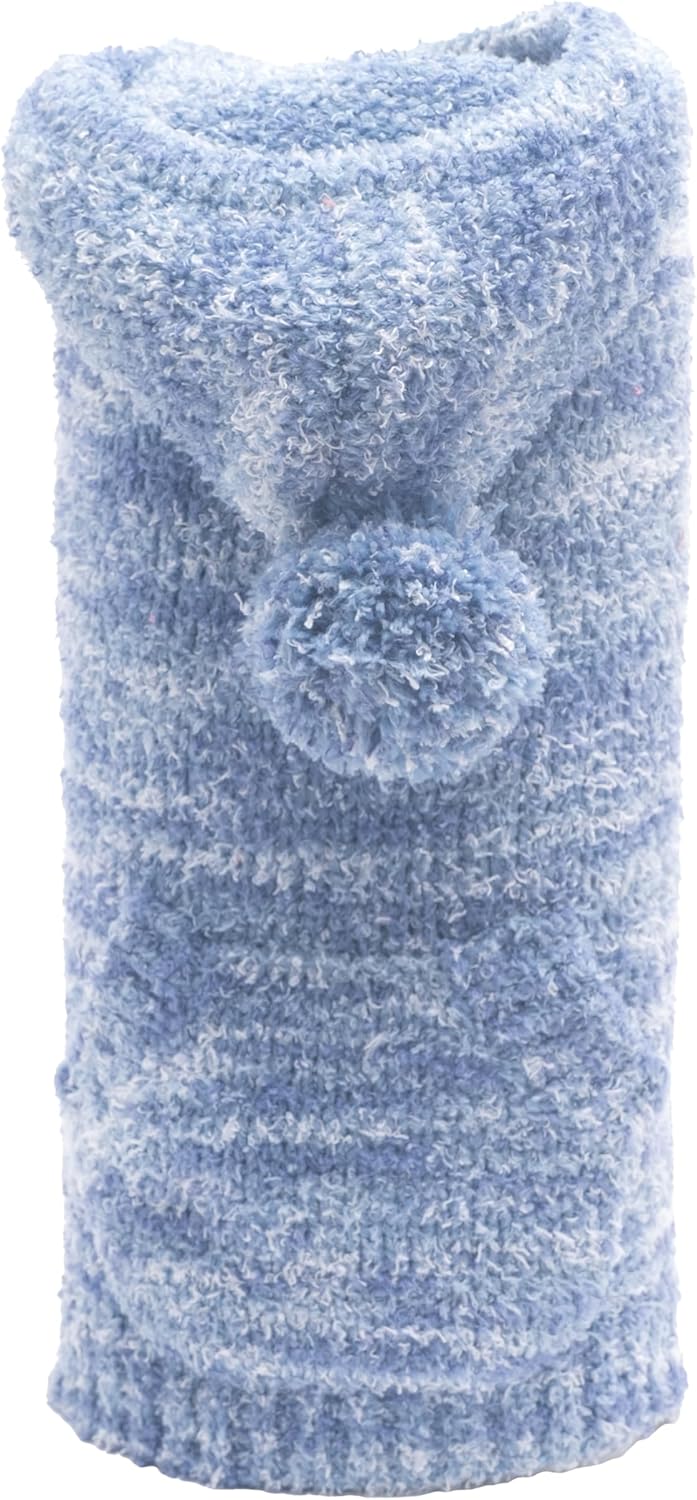 THE WORTHY DOG Sleeveless Bear Hoodie Dog Sweater – Warm Pullover Dog Clothes with Leash Opening, High-Pile Fleece Knit & High-Cut Belly - Brown, XX-Large