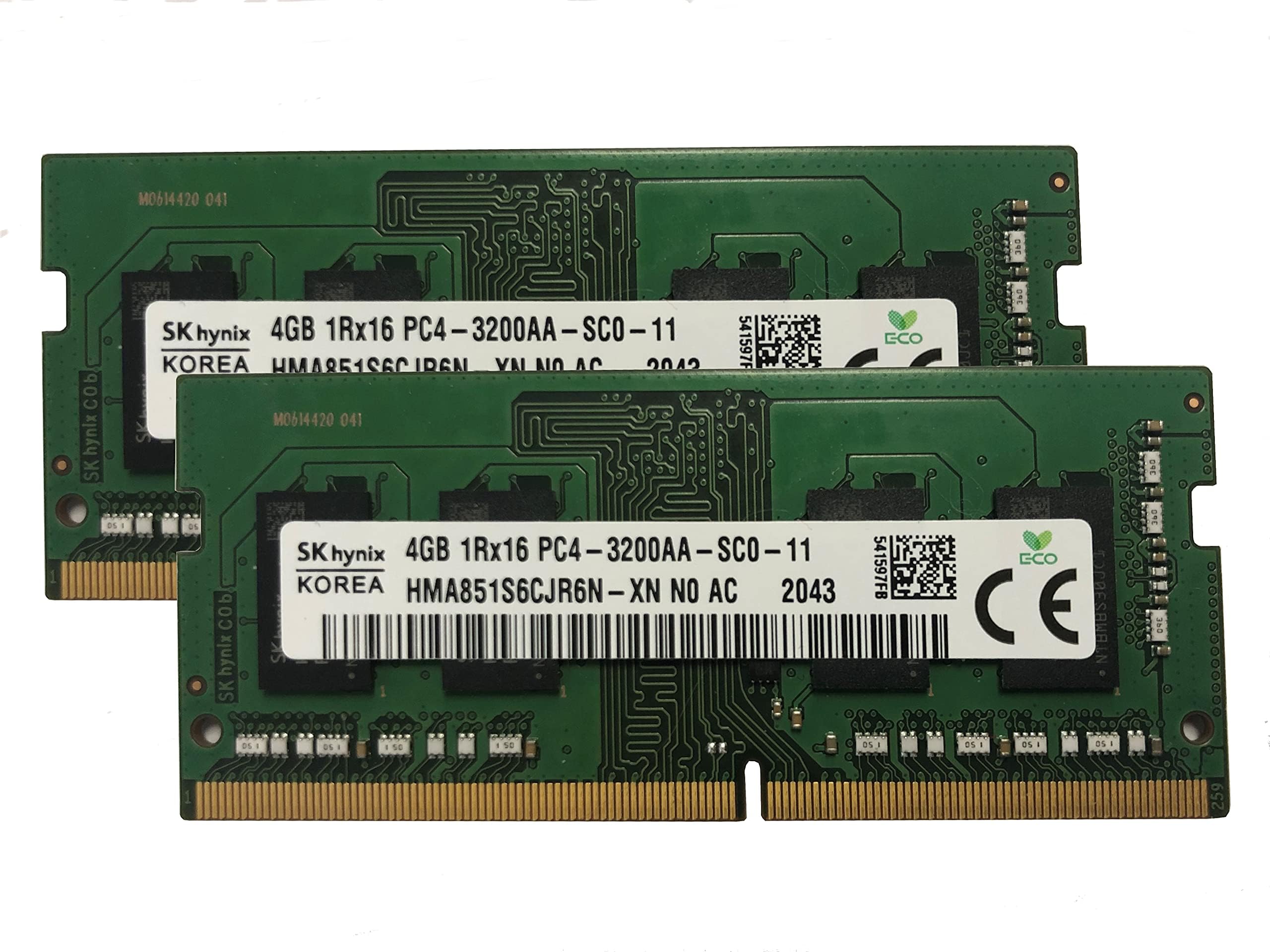 8GB KIT(2 x 4GB) DDR4 3200MHz PC4-25600 1.2V 1R x 16 SODIMM Laptop RAM Memory Module HMA854S6CJR6N-XN, OEM Package