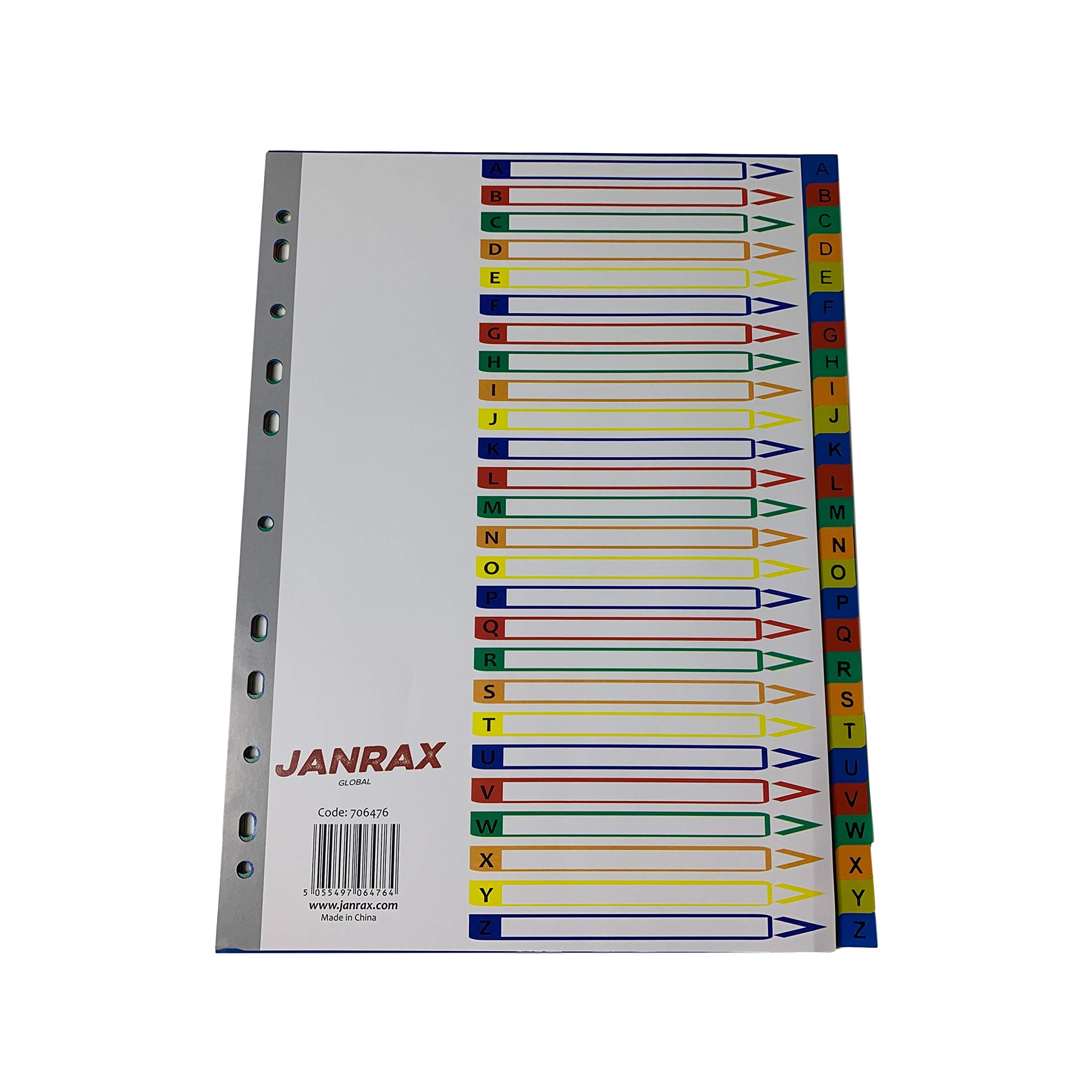 A4 A-Z 26 Part Polypropylene Dividers with Index Cover