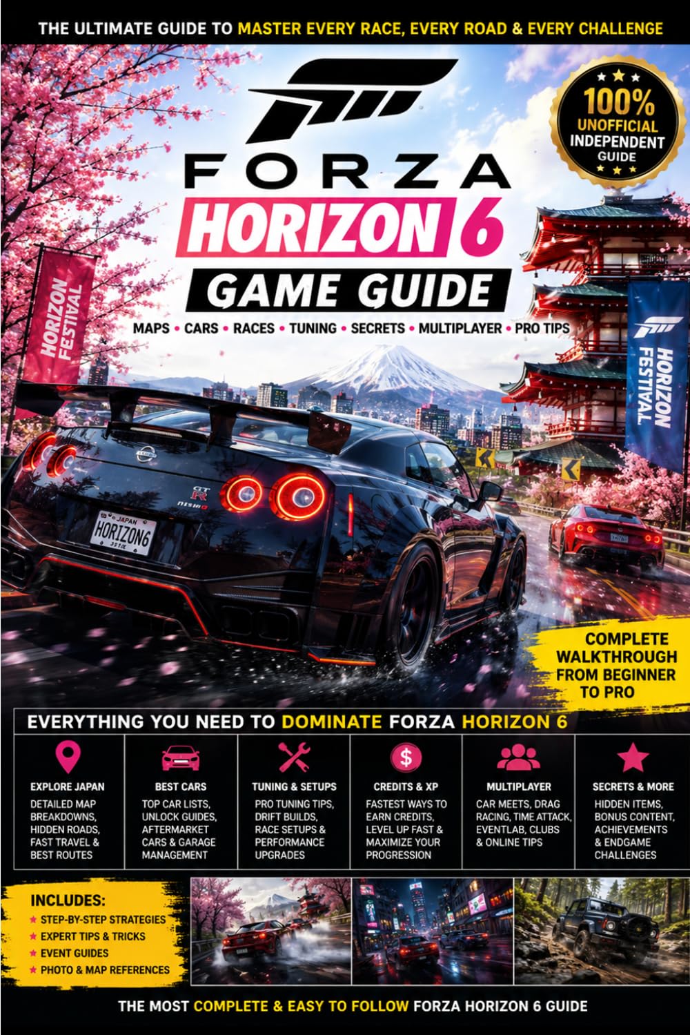 FORZA HORIZON 6 GAME GUIDE: Complete Beginner to Pro Strategy Book with Japan Map Exploration, Best Cars, Credits Farming, Tuning, Drift Builds, Multiplayer, Unlocks, Secrets & Progression Tips