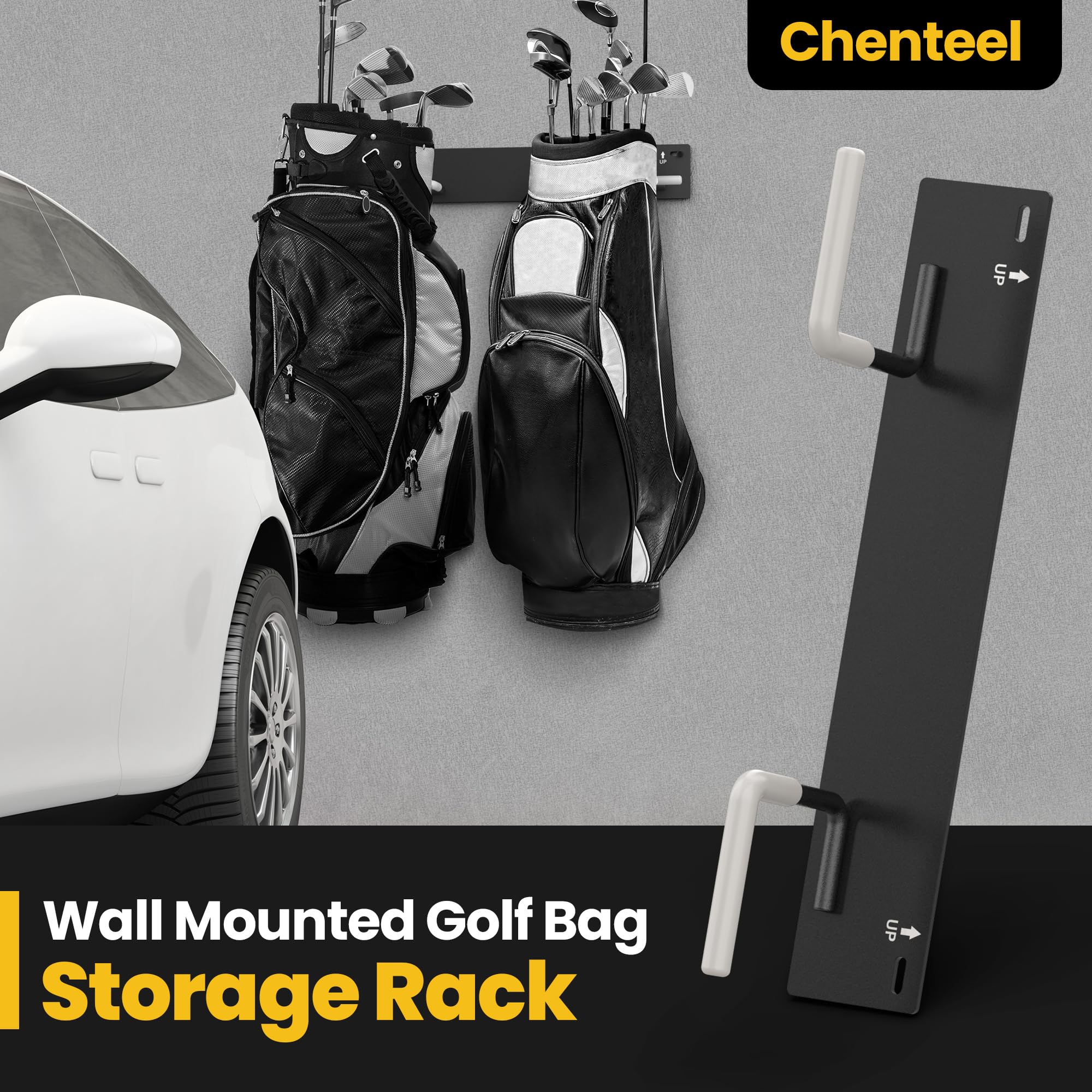 Golftaschen-Aufbewahrungsregal für Garage, Wandhalterung, Golftaschen-Organizer, Golfschlägerregal für Garage, Golftaschen-Aufhänger/Halter, Haken, Golf-Aufbewahrungssystem und Zubehör (2