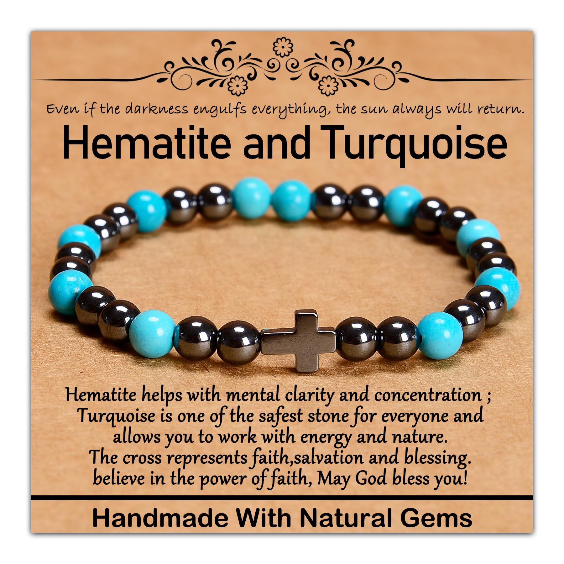 Natural Healing Gemstone Bracelet Handmade Yoga Stretch Elastic Bracelet Stress Relief Crystal Jewelry for Men and Women