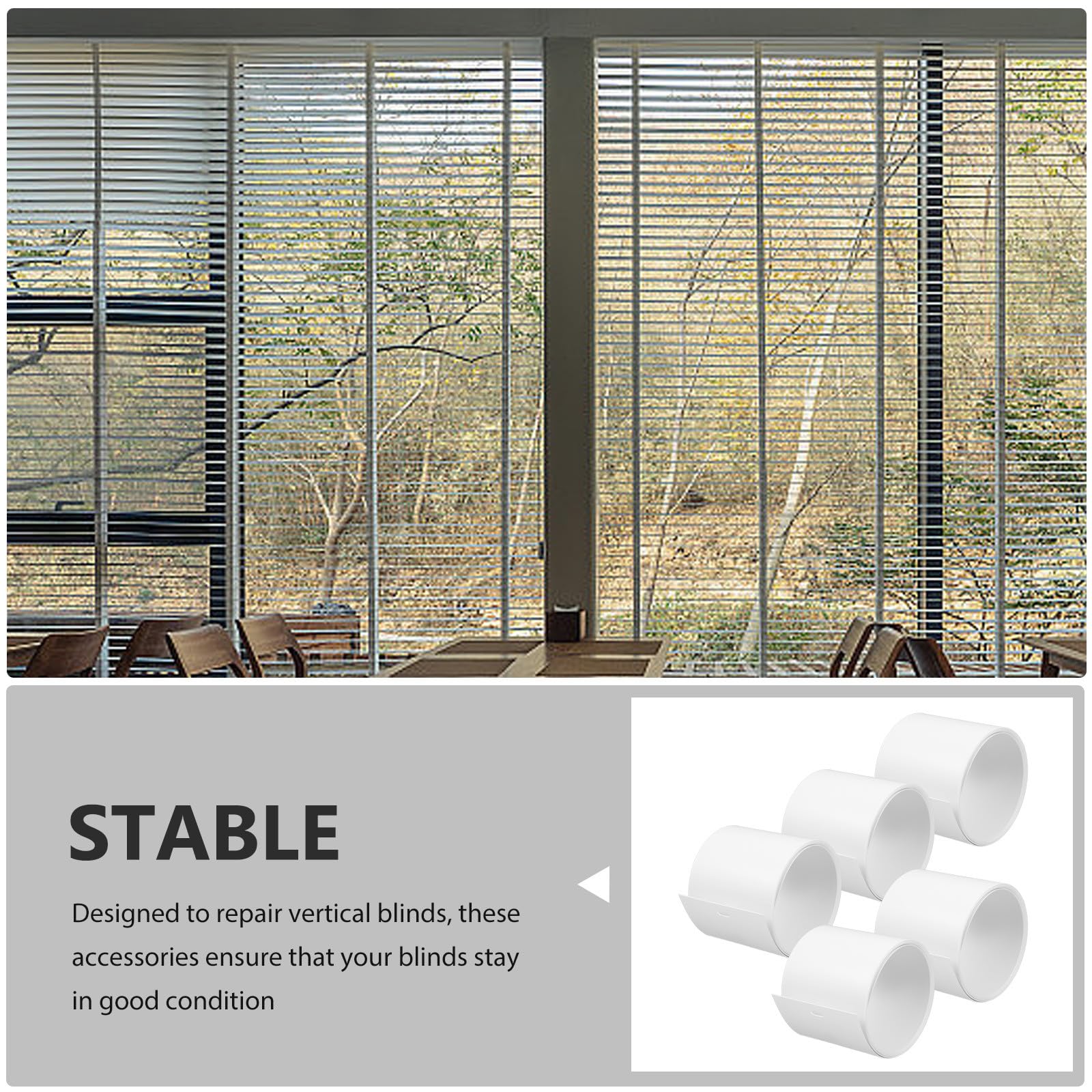 PACKOVE Lamelles pour Stores Verticaux PVC Blanc, Lot de 5 Pièces