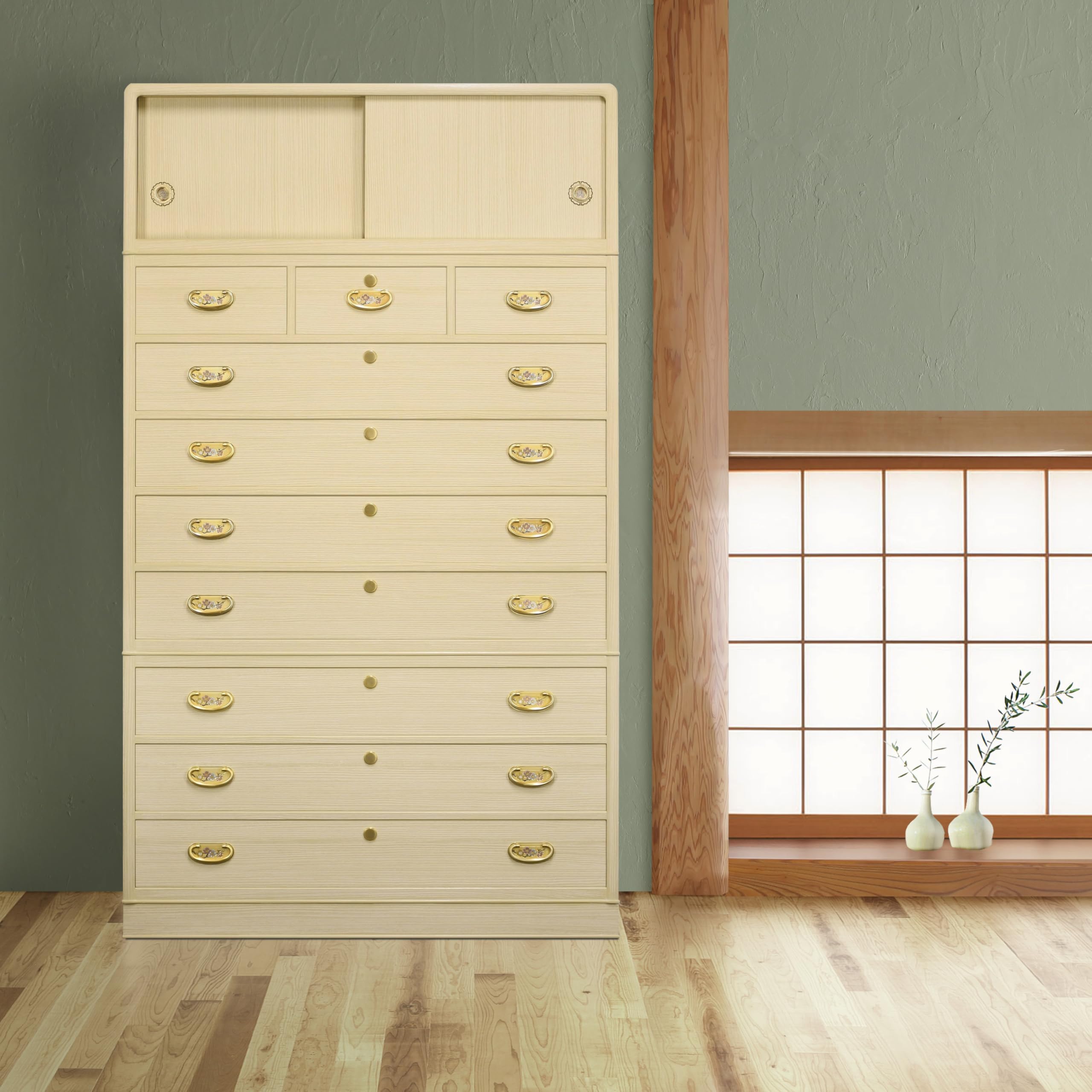 Amazon｜総桐たんす 紅梅・昇たんす [最高級北米桐・本体中国A等級