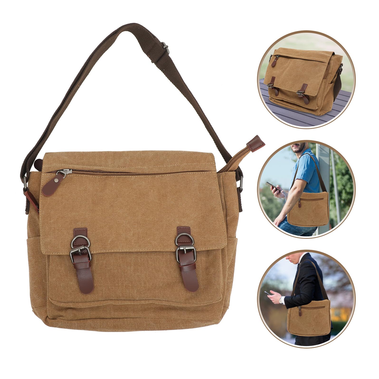 Didiseaon Bolso Bandolera para Hombre y Mujer Bolso Cruzado de Lona Casual Compacto y Ligero para Escuela y Uso Diario Resistente y Versátil