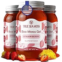 Vista 16 de TrueSeaMoss Gel de musgo marino – Hecho en EE. UU. – Musgo marino recolectado en la naturaleza, frutas y verduras en frasco – Fresa, paquete de 1