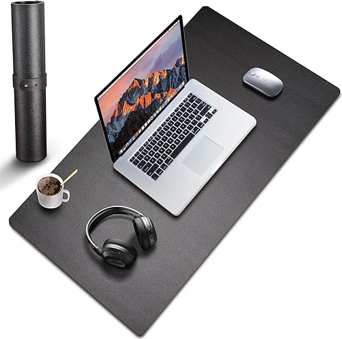 Miniatura 7 de Protector de escritorio de cuero, almohadillas de escritorio impermeables en la parte superior de los escritorios, teclado grande y alfombrilla de