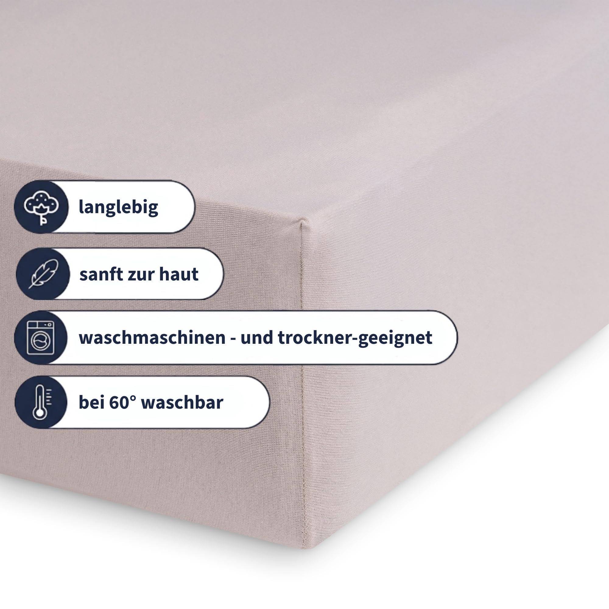 bugatti Spannbettlaken 180x200-200x200 cm- 97% Baumwolle und 3% Elasthan, Matratzenhöhe bis 25 cm, besonders weich & angenehm, Spannbetttuch beige