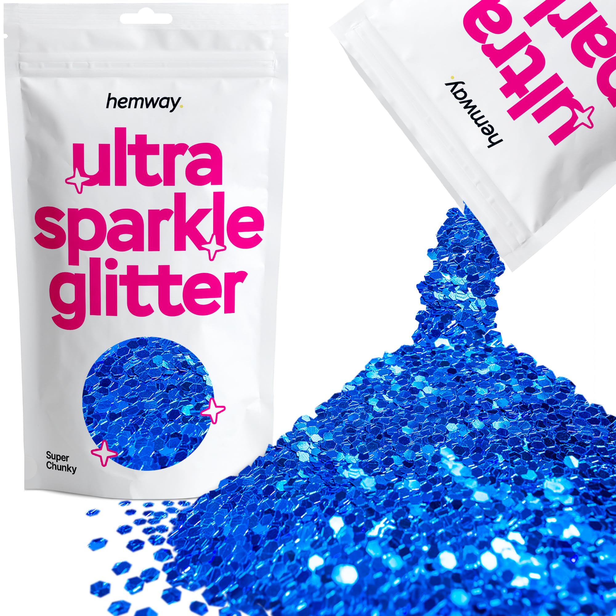 Hemway Ultra Sparkle Glitter Baby Pink Iridescent 100g Fine | Glitter for Arts & Craft, Makeup, Nail Art, Crafting, Card Making, Sparkle Decoration — view 69