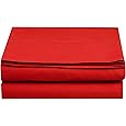 Luxury Flat Sheet on Amazon Elegant Comfort Wrinkle-Free 1500 Premier Hotel Quality 1-Piece Flat Sheet, Full Size, Red