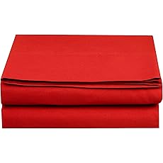 Luxury Flat Sheet on Amazon Elegant Comfort Wrinkle-Free 1500 Premier Hotel Quality 1-Piece Flat Sheet, Full Size, Red