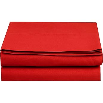 Luxury Flat Sheet on Amazon Elegant Comfort Wrinkle-Free 1500 Premier Hotel Quality 1-Piece Flat Sheet, Full Size, Red