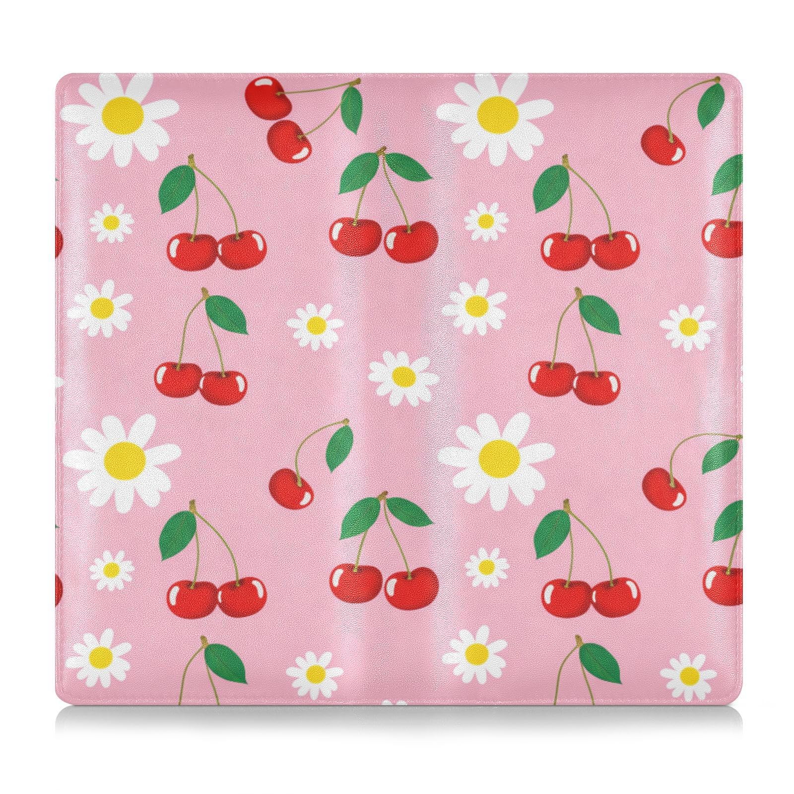 BURSTDDY Cherries Leather Car Registration and Insurance Holder,Registration and Insurance Card Holder Glove Box Car Organizer Car Document Holder for Cards, Driver License
