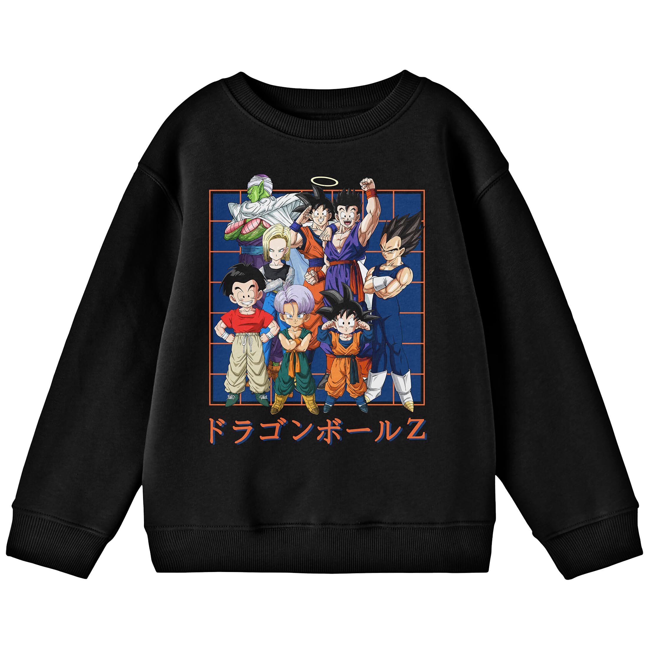 Bioworld Dragon Ball Z Group Character Art Crew Neck Long Sleeve Youth Black Sweatshirt