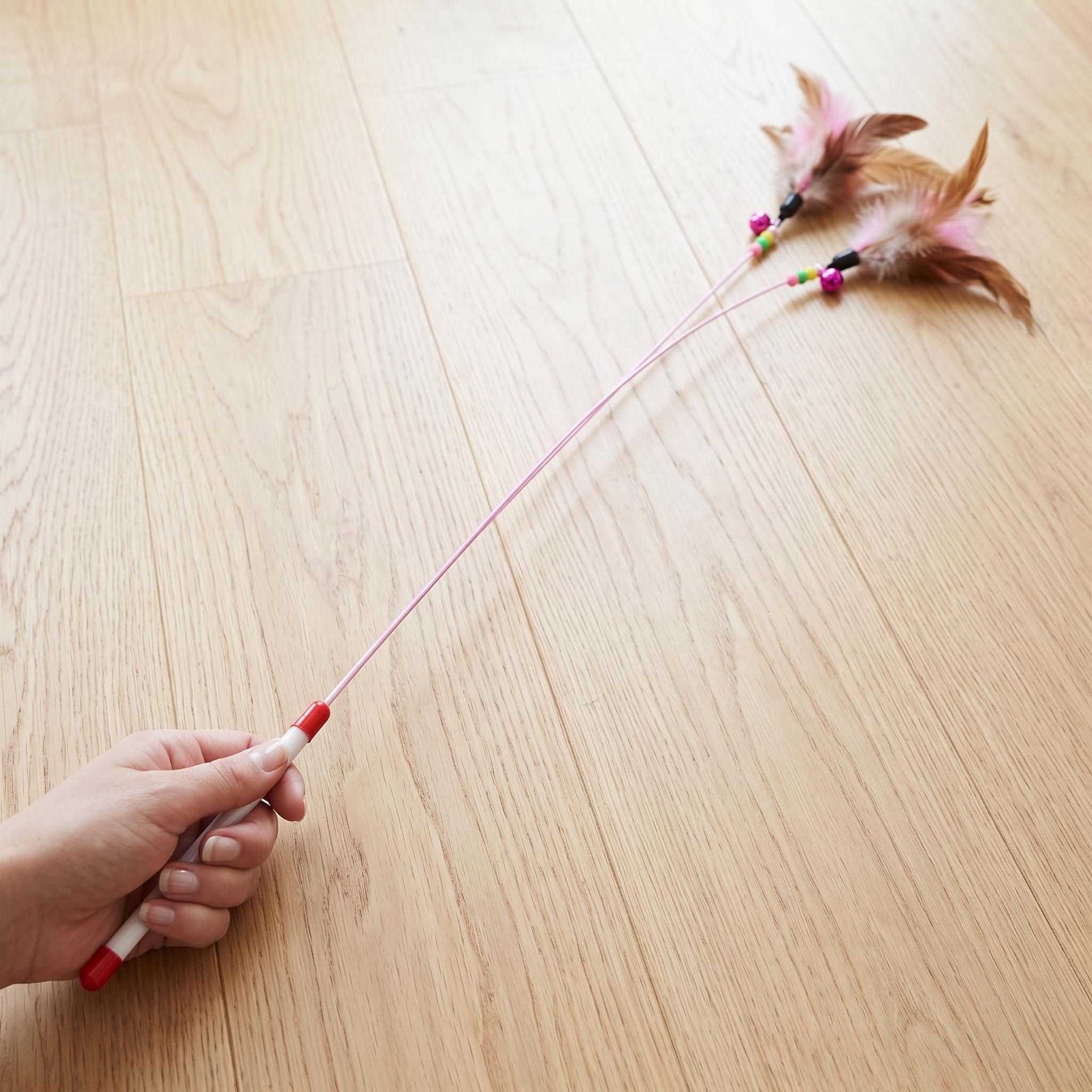 Jouet Interactif pour Chat et Chaton, Canne à Pêche avec Tête Remplaçable, Résistant aux Morsures, pour Jeu et Exercice, 1 pièce