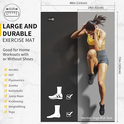 Miniatura 2 de CAMBIVO Esterillas de ejercicio grandes para entrenamiento en casa, alfombrillas de entrenamiento extra gruesas para gimnasio en casa, alfombrillas