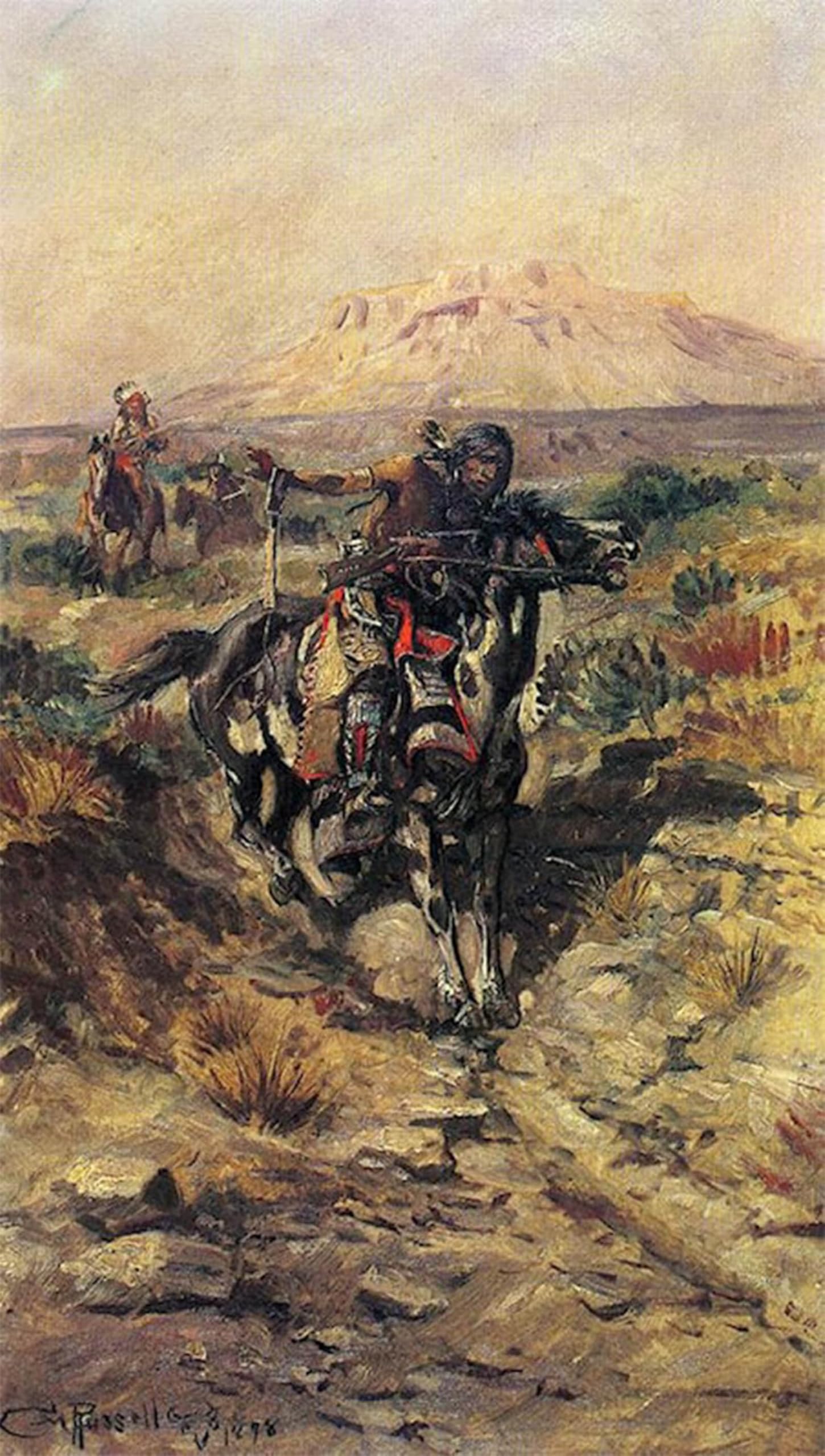 SERENDIPITP Vintage Picture Print on Canvas Wall Art Poster the Scouting Party by Charles Marion Russell Artwork Print Poster for Wall Decor 60x90cm