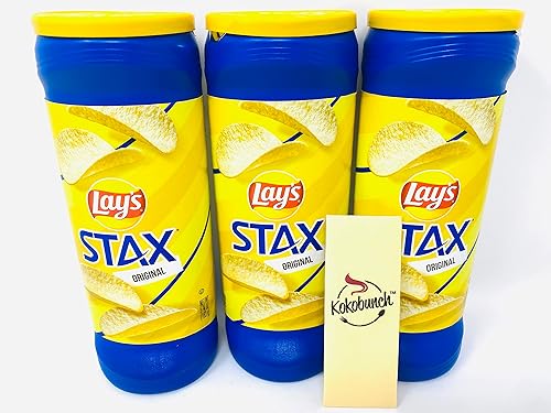 Lays Stax Chips Patata Crisp Original Sabores Snack Pack Paquete de chips con Kokobunch Kit 3Pk- 5.75 oz