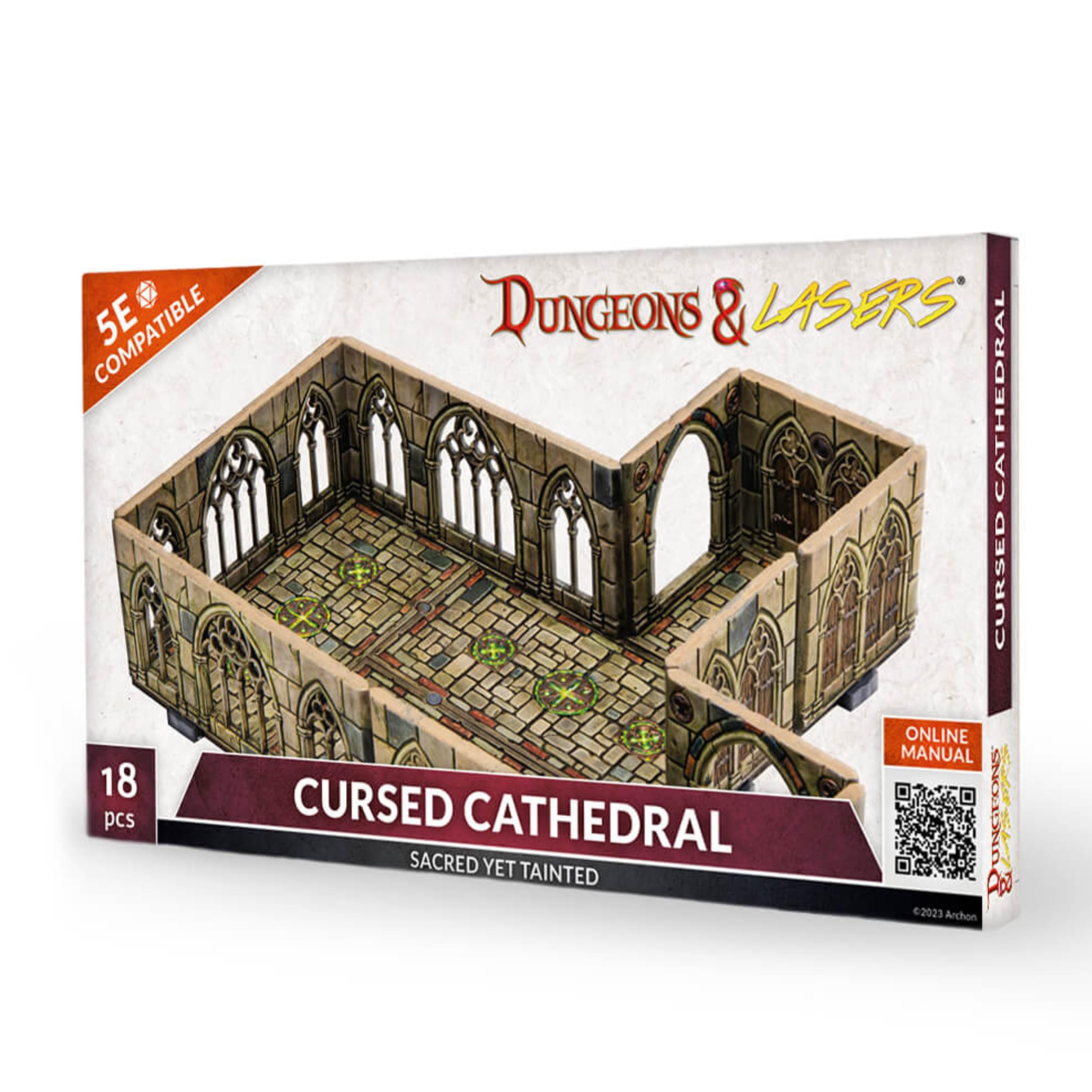 Archon Studio Dungeons & Lasers: Cursed Cathedral Miniature Terrain โ Unpainted Compatible with DND and Other Tabletop RPG Games