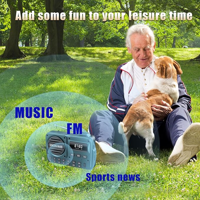 Radio portátil FM recargable con Bluetooth y altavoz miniatura 5