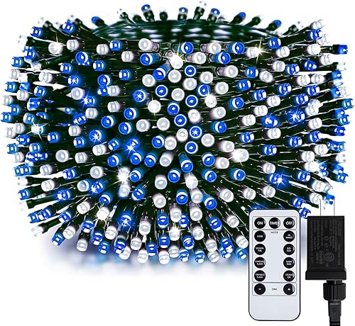 Miniatura 7 de Tira de luces de Navidad, 66 pies de longitud, guirnalda de luces intermitente, 200 luces LED, con 11 modos de iluminación para árboles de Navidad,