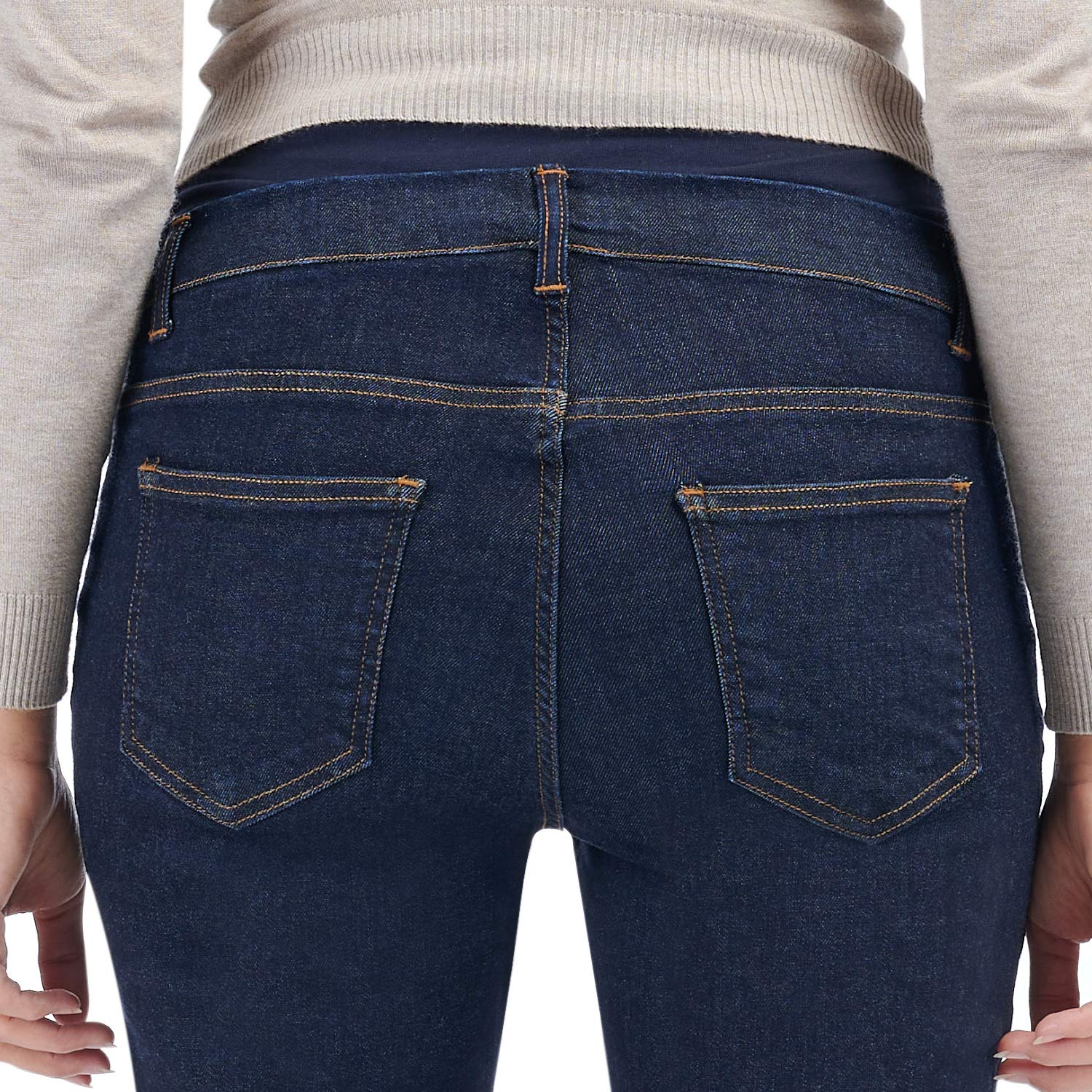 MAMAJEANS Passy - Jean de Maternité à Jambe Droite, Pantalon de Grossesse Droit de Style Vintage - Made in Italy