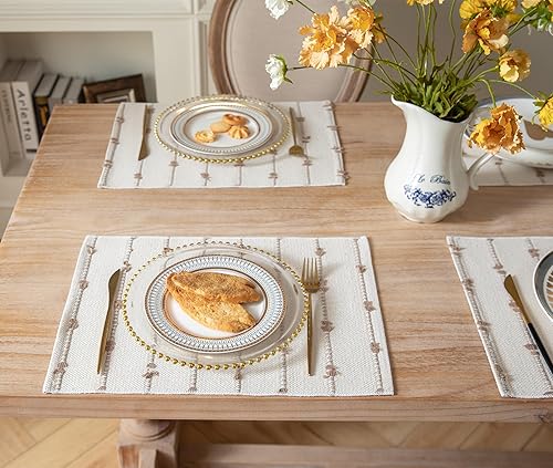 Miniatura 2 de Juego de 6 manteles individuales bohemios para decoración de mesa de comedor, manteles individuales de tela tejida para casa de campo, cocina