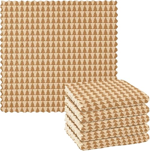 KLL Christmas Tree Pattern Cooking Towels Restaurant Tea Towell Kitchen Hand Drying Towels Dish Drying Towels Absorbent