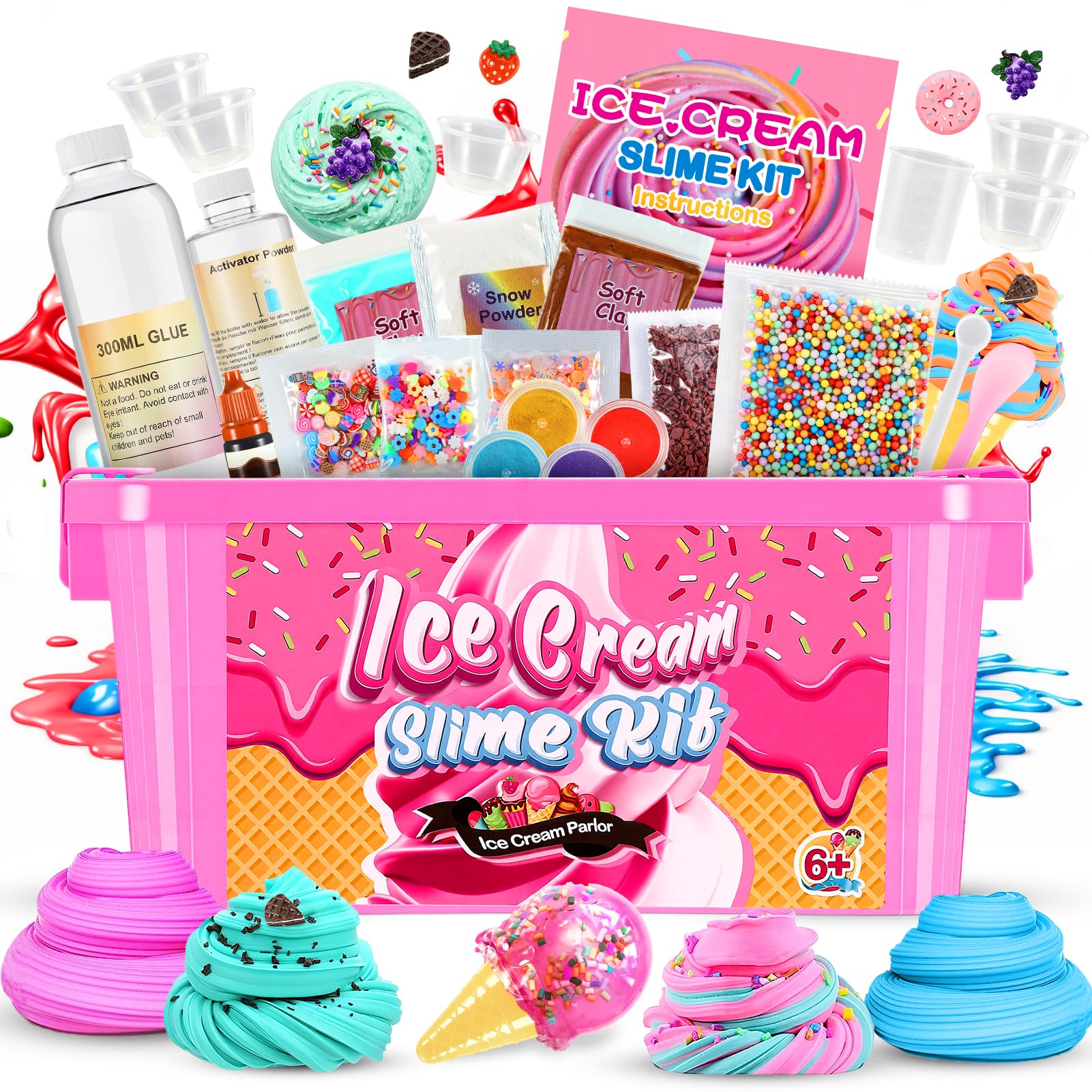 Adeokay Slime Zrób Swój Własny Zestaw, Prezent dla Dziewczynek 6 7 8 9 10 11 12 Lat Zestaw Slime dla Dziewczynek 6-12 lat Pomysły na Prezent Slime Fluffy Girls Stuff Prezent Urodzinowy dla Dziewczynek