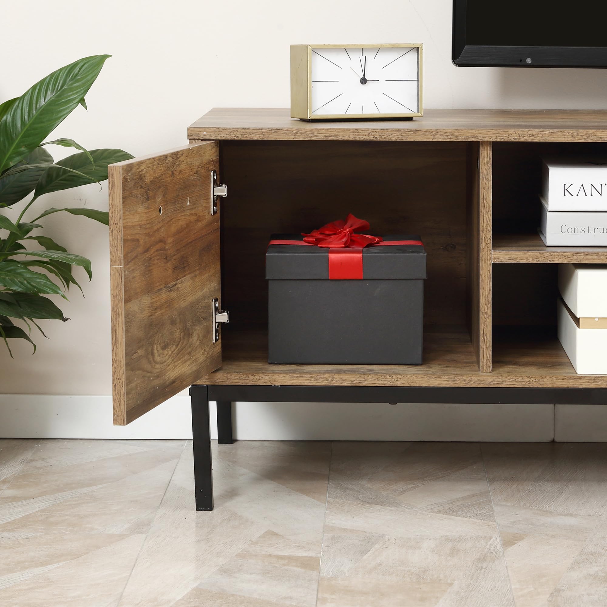 HOMCOM Mobile TV Fino a 50" con un Armadietto e 2 Cassetti in Truciolato, 132x39x45.5cm, Caffè