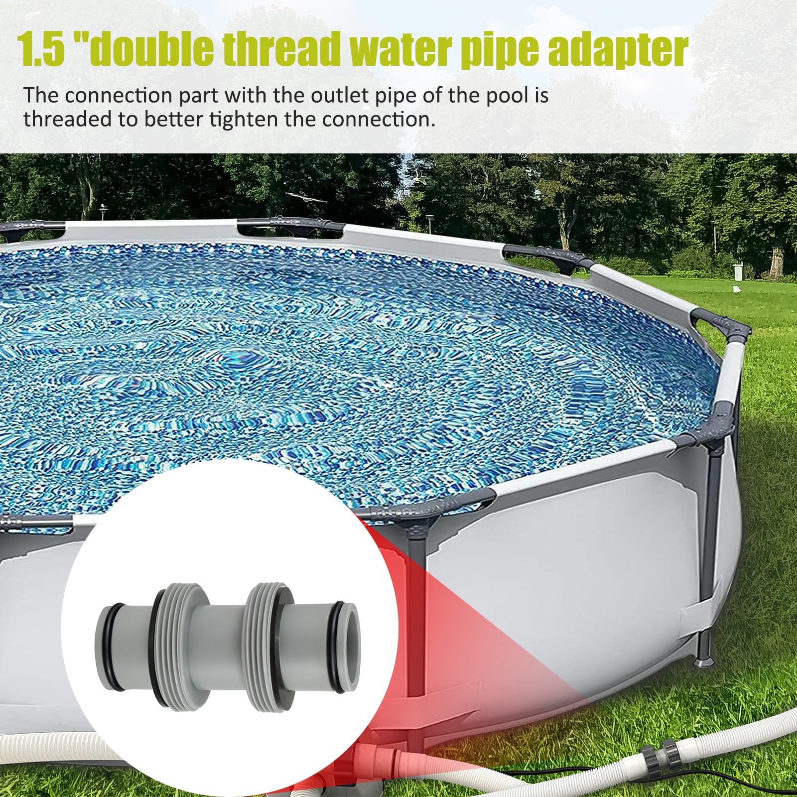 Kardeep Poolschlauch-Adapter-T-Stück – 3,8 Cm Auf 3,8 Cm, Perfekt Für Filterpumpe & Poolsauger