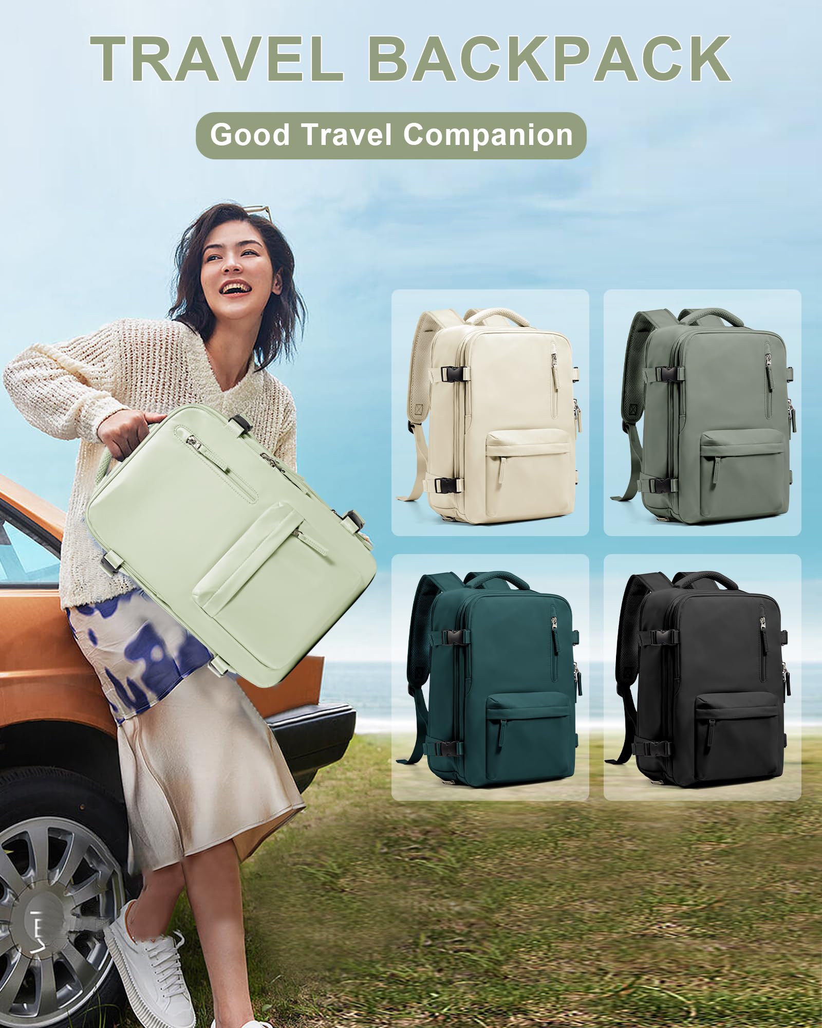 BJLFS Borse da Cabina per Ryanair 40×20×25 Bagaglio a Mano Easyjet 45×36×20 Borsa Zaino da Viaggio, Zaino da trekking,Zaino Casual per laptop da 14 pollici per scuola