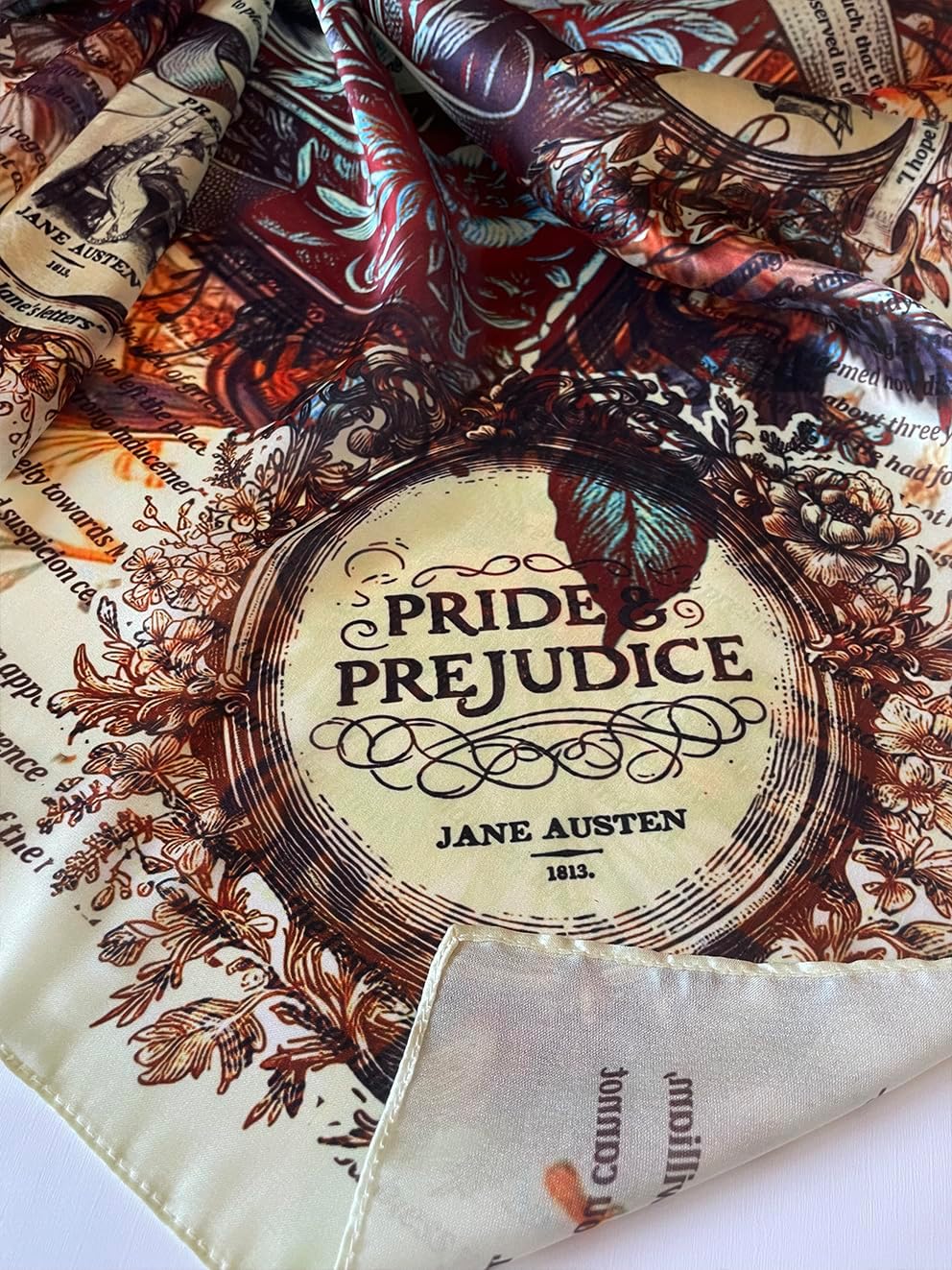 Universal Zone Pride & Prejudice Satin Scarf - Neck, Head & Bag Scarf. Pemberley, Jane Austen Gift, Light Academia - Image 8