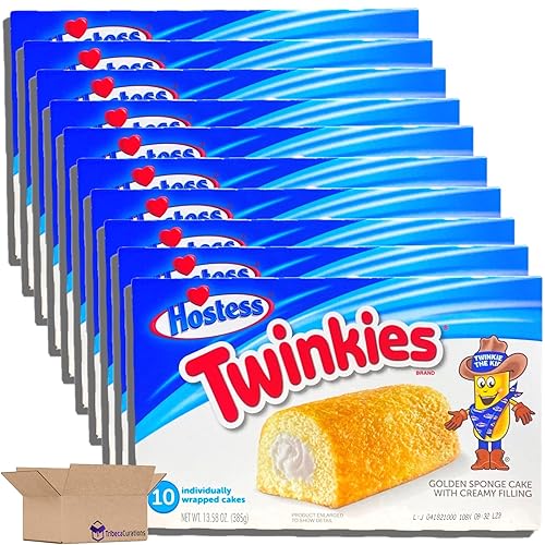 Paquete original Twinkies a granel  Empaquetado por Tribeca Curations  Caja de 10 unidades  Paquete de 10 (100 Twinkies en total)