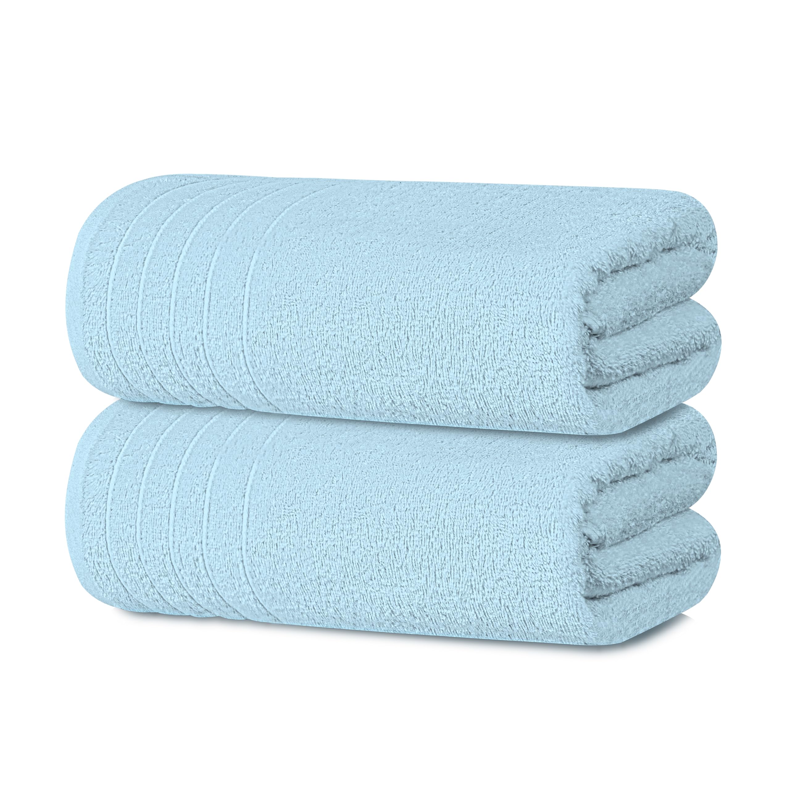 Tens Towels Pack of 2 Extra Large Bath Sheets 35 x 70 Inches, 100% Cotton, Larger & Lighter Weight, Quicker to Dry, Super Soft & Absorbent, Oversized Bath Towels, Sky Blue