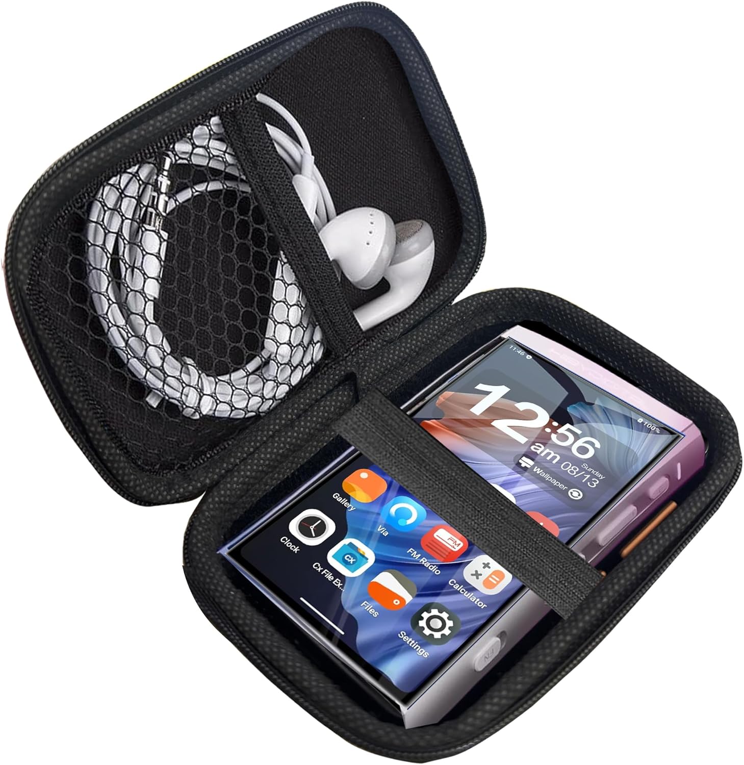 Compatible with HiBy Digital M300 Case, Lamshaw Hard Shell Travel and Storage Case Carrying Case Compatible with HiBy Digital M300 4 Inches Music Player (Black)